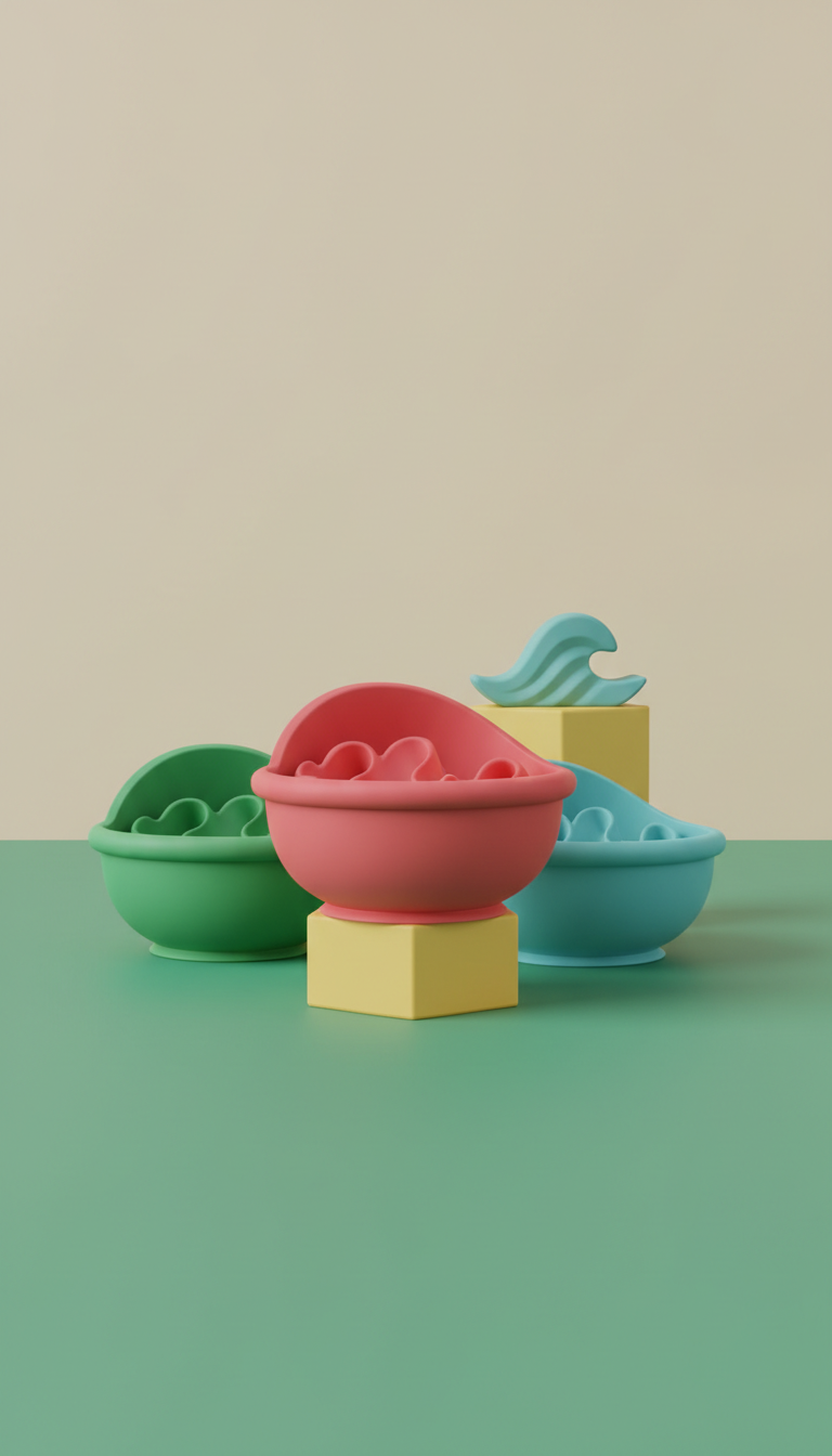 Silicone Slow-Feed Bowl For Energetic Eaters